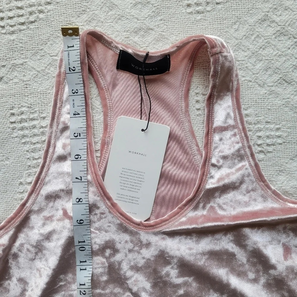 NWT- Workhall Velvet Sleeveless Lace  Trim Tank top - Picture 7 of 9
